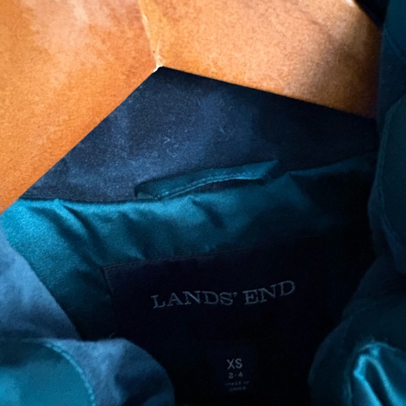 Lands End teal puffer coat jacket - Picture 7 of 7